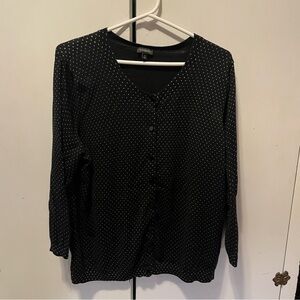 Talbots Black and White‎ Polka Dot Cardigan in Women’s XL